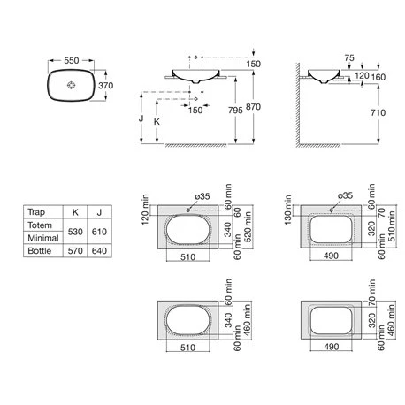 Roca Vasque Inspira Soft 55x37 Cm Blanc Brillant 4 Roca Vasque Inspira Soft 55x37 Cm Blanc Brillant – Image 2