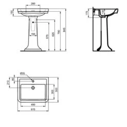 Ideal Standard Lavabo Calla 1 Trou 61,5x50 Cm