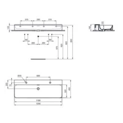Ideal Standard Lavabo Conca 120x45 Cm à Fixer Au Mur