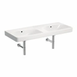 Geberit Lavabo Smyle Square 120 Cm Sans Trou Robinetterie -Bain Salle Produit Magasin lavabo jam 2 vasques 120 cm allia murale 2 cuves ref 00135610000 2