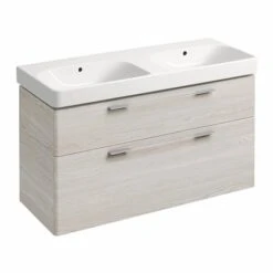 Geberit Lavabo Smyle Square 120 Cm Sans Trou Robinetterie -Bain Salle Produit Magasin lavabo jam 2 vasques 120 cm allia murale 2 cuves ref 00135610000 3