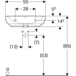 Geberit Lavabo Renova Comfort 55 Cm 1 Trou Percé, Sans Trop-plein -Bain Salle Produit Magasin lavabo renova comfort 258557000 55 cm 1 trou perce sans trop plein 2