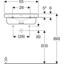 Geberit Lavabo Renova Comfort Square 55 Cm 1 Trou Percé, Avec Trop-plein -Bain Salle Produit Magasin lavabo renova comfort square 128555000 55 cm 1 trou perce avec trop plein 2