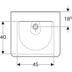 Geberit Lavabo Renova Comfort Square 60 Cm Sans Percement Ni Trop-plein
