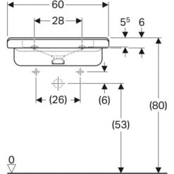 Geberit Lavabo Renova Comfort Square 60 Cm 1 Trou Percé, Sans Trop-plein -Bain Salle Produit Magasin lavabo renova comfort square 128662000 60 cm 1 trou perce sans trop plein 2