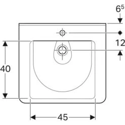 Geberit Lavabo Renova Comfort Square 60 Cm 1 Trou Percé, Sans Trop-plein