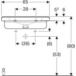 Geberit Lavabo Renova Comfort Square 65 Cm 1 Trou Percé, Sans Trop-plein -Bain Salle Produit Magasin lavabo renova comfort square 128667000 65 cm 1 trou perce sans trop plein 2