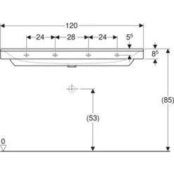 Geberit Lavabo Xeno² 120 Cm Trou Robinetterie Au Centre -Bain Salle Produit Magasin lavabo xeno 500551011 120 cm trou robinetterie au centre 2
