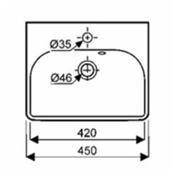 Geberit Lave-mains Smyle Square 45 Cm -Bain Salle Produit Magasin lave mains de 45 jam 00108600000 2