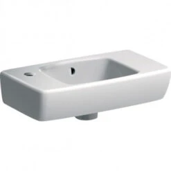 Geberit Lave-mains Renova Compact 45 Cm Trou Robinetterie à Gauche -Bain Salle Produit Magasin lave mains varicor trevise sur colonne avec trappe d acces a gauche 06551200000 blanc alpin 3