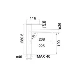 Blanco Mitigeur Cuisine Linee 517596 Inox Brossé Aspect Mat