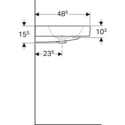 Geberit Lavabo ICon 75 Cm Sans Trou Robinetterie -Bain Salle Produit Magasin lovely de 75 cm allia murale 75 x 485 x 16 cm ref 00145910000 2