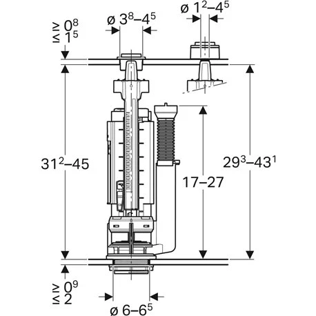 Geberit Mecanisme WC Complet Type 290-380 Double Touche Alimentation Latérale 5 Geberit Mecanisme WC Complet Type 290-380 Double Touche Alimentation Latérale – Image 3