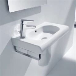 Roca Lavabo Meridian 60x32x13 Cm Blanc Brillant, Perçé à Gauche -Bain Salle Produit Magasin meridian n lavabo roca a32724x000 600 mm x 320 mm x 130 mm 1 trou perce a gauche 2