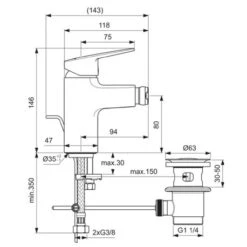 Ideal Standard Mitigeur Bidet Ceraplan Noir Mat Avec Tirette Et Vidage Bonde Métal 13 Ideal Standard Mitigeur Bidet Ceraplan Noir Mat Avec Tirette Et Vidage Bonde Métal -Bain Salle Produit Magasin mitigeur bidet ceraplan noir mat avec tirette et vidage bonde metal 5