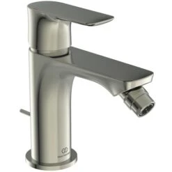 Ideal Standard Robinet Bidet Connect Air Gris Orage, Avec Tirette Et Vidage Bonde Métal