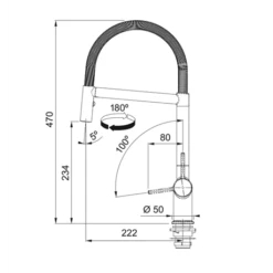 Mitigeur Cuisine Active Semi Pro à Douchette Noir Mat 056648 -Bain Salle Produit Magasin mitigeur cuisine active semi pro a douchette noir mat 056648 3