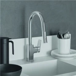 Ideal Standard Mitigeur Cuisine Monotrou Ceraplan Bec Tube Haut Douchette Extractible 2 Jets Blue Start -Bain Salle Produit Magasin mitigeur cuisine monotrou bec tube haut douchette extractible 2 jets blue start 2