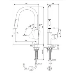 Ideal Standard Mitigeur Cuisine Monotrou Ceraplan Bec Tube Haut Douchette Extractible 2 Jets Blue Start -Bain Salle Produit Magasin mitigeur cuisine monotrou bec tube haut douchette extractible 2 jets blue start 3