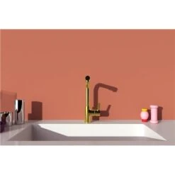 Ideal Standard Mitigeur De Cuisine Gusto Tube L 2 Jets Or Brossé -Bain Salle Produit Magasin mitigeur de cuisine gusto tube l 2 jets or brosse 3