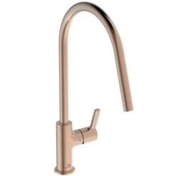 Ideal Standard Mitigeur De Cuisine Gusto Tube Rond Cuivre Brossé