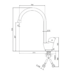 Mitigeur Cuisine Ancoflash Bec Tube Orientable -Bain Salle Produit Magasin mitigeur evier bec orientable ancoflash 1