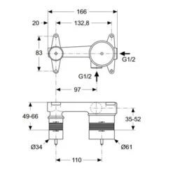 Ideal Standard Mitigeur Lavabo Tesi Mural, Saillie 173 Mm, Avec Corps à Encastrer -Bain Salle Produit Magasin mitigeur lavabo a6578aa tesi mural saillie 173 mm avec corps a encastrer 5