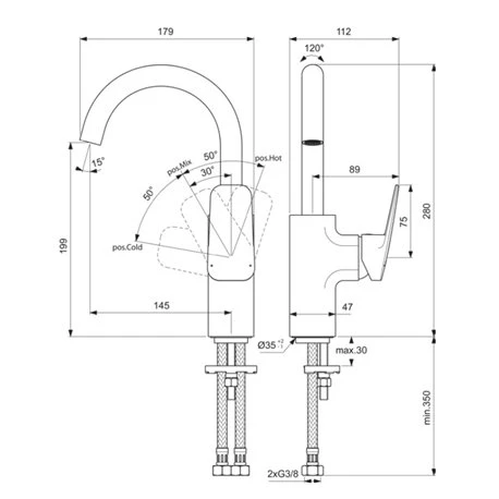 Ideal Standard Mitigeur Lavabo Ceraplan Col De Cygne Noir Mat Sans Tirette Ni Vidage 7 Ideal Standard Mitigeur Lavabo Ceraplan Col De Cygne Noir Mat Sans Tirette Ni Vidage – Image 5