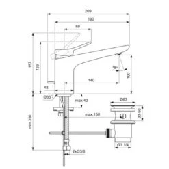 Ideal Standard Mitigeur Lavabo Conca Gris Magnétique Avec Tirette Et Vidage Bonde Métal -Bain Salle Produit Magasin mitigeur lavabo conca gris magnetique avec tirette et vidage bonde metal 3