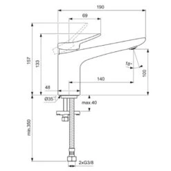 Ideal Standard Mitigeur Lavabo Conca Gris Orage Sans Tirette Ni Vidage -Bain Salle Produit Magasin mitigeur lavabo conca gris orage sans tirette ni vidage 3