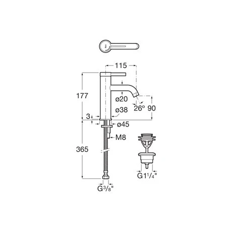 Roca Mitigeur Lavabo Ona Chromé H 177 Mm 4 Roca Mitigeur Lavabo Ona Chromé H 177 Mm – Image 2