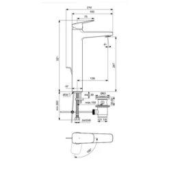 Ideal Standard Mitigeur Lavabo Réhaussé Blue Start Ceraplan Avec Tirette Et Vidage H 321 Mm -Bain Salle Produit Magasin mitigeur lavabo rehausse blue start ceraplan avec tirette et vidage h 321 mm 2