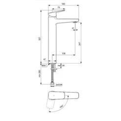 Ideal Standard Mitigeur Lavabo Réhaussé Blue Start Ceraplan Sans Tirette H 321 Mm -Bain Salle Produit Magasin mitigeur lavabo rehausse blue start ceraplan sans tirette h 321 mm 4