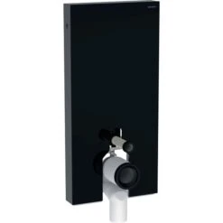 Geberit Panneau Sanitaire Monolith WC Au Sol Verre Noir/aluminium Chromé Noir 101 Cm -Bain Salle Produit Magasin monolith 1010 mm pour wc au sol 131007si1 verre blanc alu brosse 2