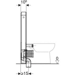 Geberit Panneau Sanitaire Monolith Plus WC Au Sol Grès Céramique Aspect Béton/aluminium 101 Cm