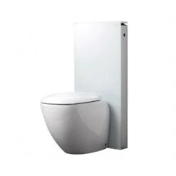 Geberit Panneau Sanitaire Monolith WC Au Sol Verre Blanc/aluminium 114 Cm