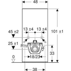 Geberit Panneau Sanitaire Monolith Plus WC Suspendu Grès Céramique Aspect Béton/aluminium 101 Cm
