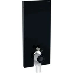 Geberit Panneau Sanitaire Monolith WC Au Sol Verre Noir/aluminium Chromé Noir 114 Cm -Bain Salle Produit Magasin monolith plus 1140 mm 131233sj5 geberit verre noir 2