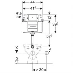 Geberit Reservoir WC à Encastrer Omega Hauteur De Montage 106 Cm -Bain Salle Produit Magasin omega 109060001 geberit reservoir h106 cm 2
