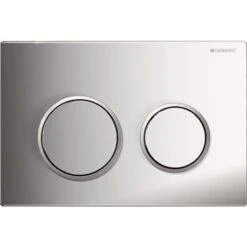 Geberit Plaque WC Omega20 Chromé Brillant Anneaux Chromé Mat