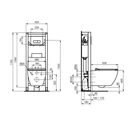 Ideal Standard Pack Bâti-support Prosys 120 Avec Cuvette Tesi 4 Ideal Standard Pack Bâti-support Prosys 120 Avec Cuvette Tesi – Image 2
