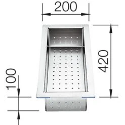 Blanco Panier Vide-sauce 219649 Zerox 200x420 Mm -Bain Salle Produit Magasin panier vide sauce inox 219649 blanco zerox 2