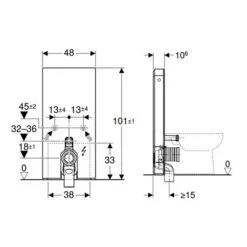 Geberit Panneau Sanitaire Monolith WC Sol Grès-céramique Béton / Aluminium Chromé Noir 101 Cm -Bain Salle Produit Magasin panneau sanitaire monolith wc sol gres ceramique beton aluminium chrome noir 101 cm 1
