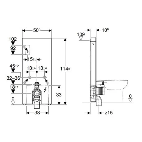 Geberit Panneau Sanitaire Monolith WC Sol Grès-céramique Béton / Aluminium Chromé Noir 114 Cm 4 Geberit Panneau Sanitaire Monolith WC Sol Grès-céramique Béton / Aluminium Chromé Noir 114 Cm – Image 2