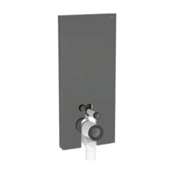 Geberit Panneau Sanitaire Monolith WC Sol Verre Gris Velouté / Aluminium Chromé Noir 114 Cm