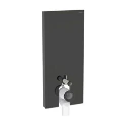 Geberit Panneau Sanitaire Monolith WC Sol Verre Noir / Aluminium Chromé Noir 114 Cm