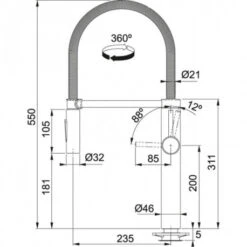 Franke Mitigeur Cuisine Pescara XL Semi-Pro Chromé H 550 Mm 695217 5 Franke Mitigeur Cuisine Pescara XL Semi-Pro Chromé H 550 Mm 695217 -Bain Salle Produit Magasin pescara xl 695217 douchett bi jet chrome 1