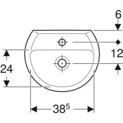 Geberit Lave-mains Bastia 45 Cm Avec Trop-plein -Bain Salle Produit Magasin plan de toilette varicor sardane 06511100000 blanc alpin 3