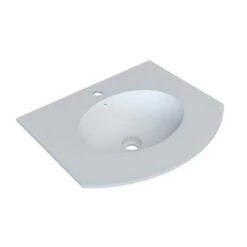 Plan Vasque Intégré En Solid Surface 90x1,2x47,5 Cm 1 Vasque