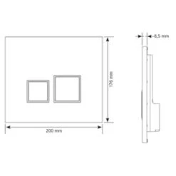 Plaque De Commande Wc Suspendu Touches Carrées Inox Ancoflash -Bain Salle Produit Magasin plaque de commande bati support touches carrees inox ancoflash 1
